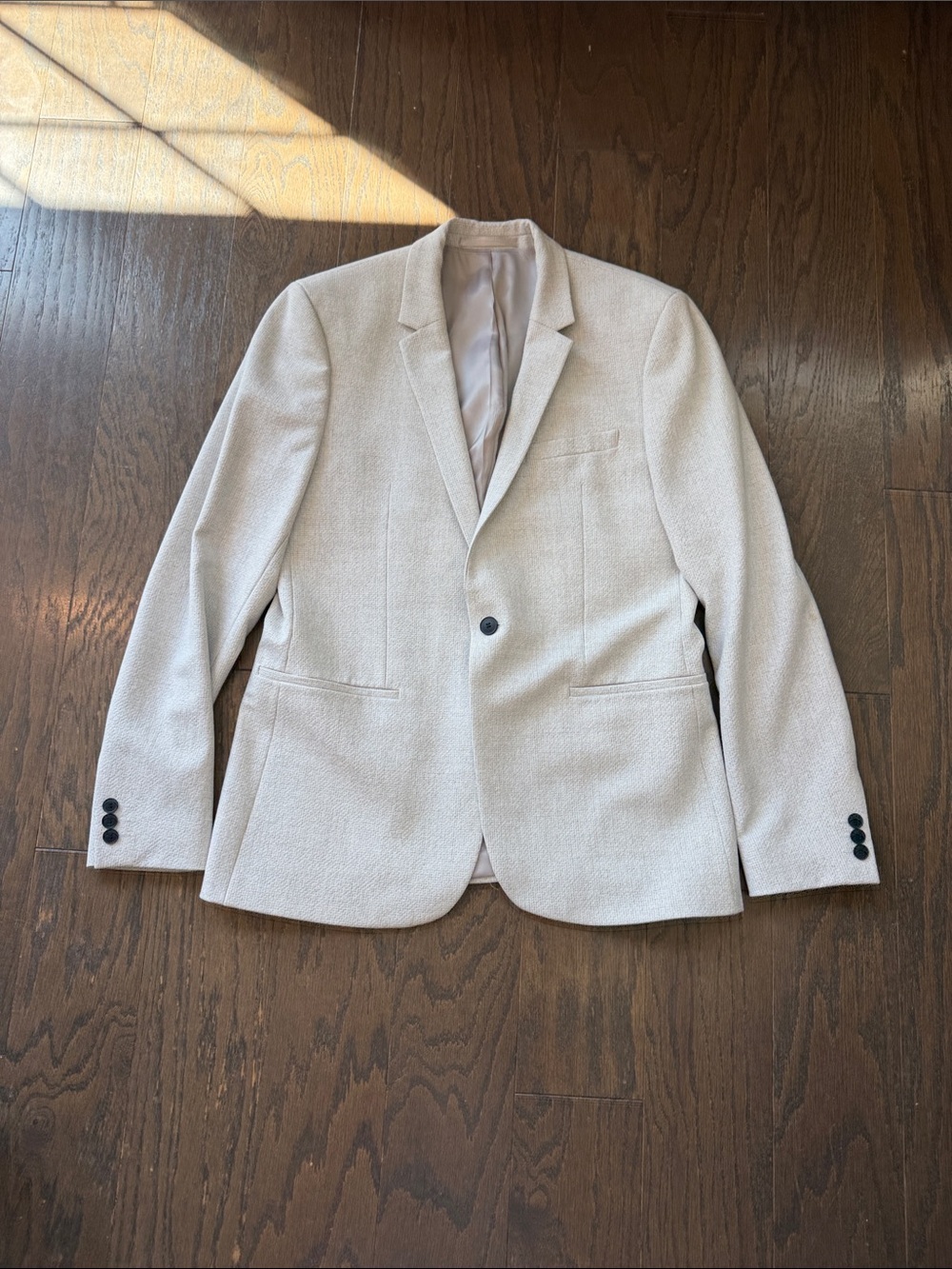 Topman Off-White Textured Single-Button Blazer